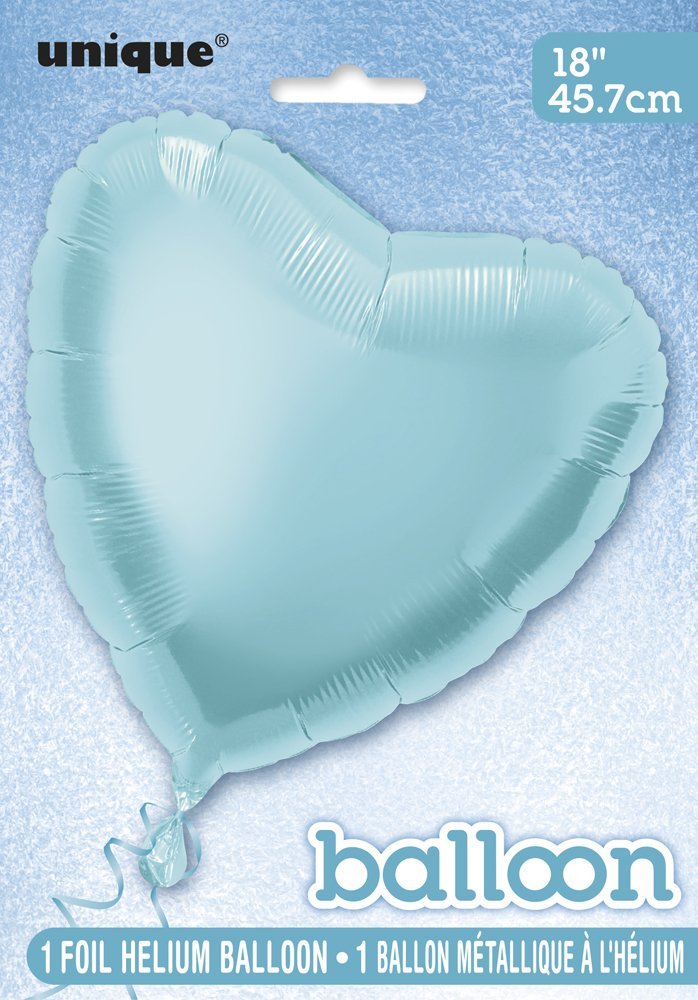 Baby Blue Solid Heart Foil Balloon, 18