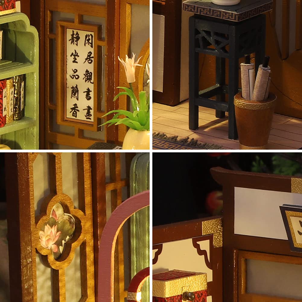 Amazon.com: 4 Sets of Chinese Art Cottage Models 3D Wooden