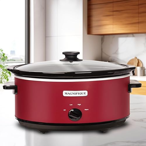 Miniatura 7 de MAGNIFIQUE - Olla de cocción lenta manual ovalada con ajuste para mantener el calor, electrodoméstico pequeño de cocina perfecto para cenas