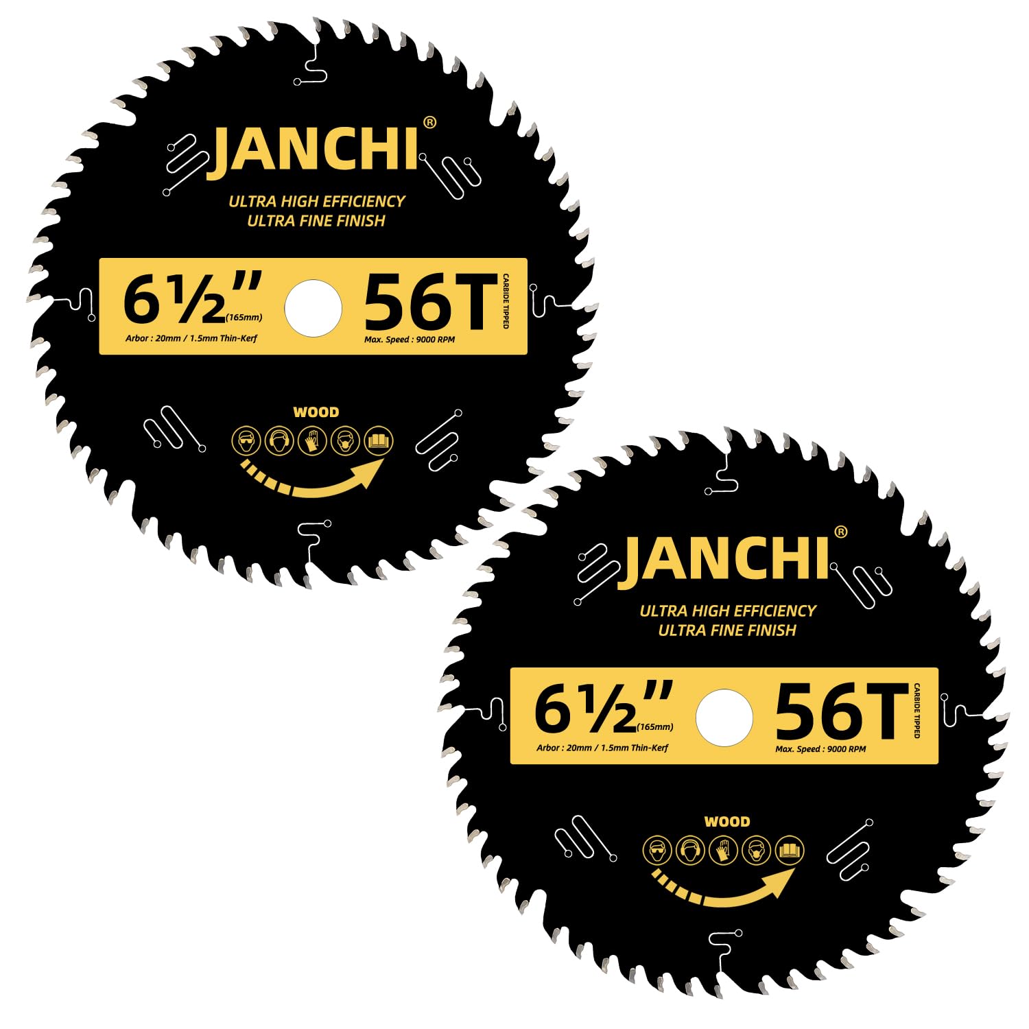 2Pack 6.5-Inch 56T Track Saw Blade