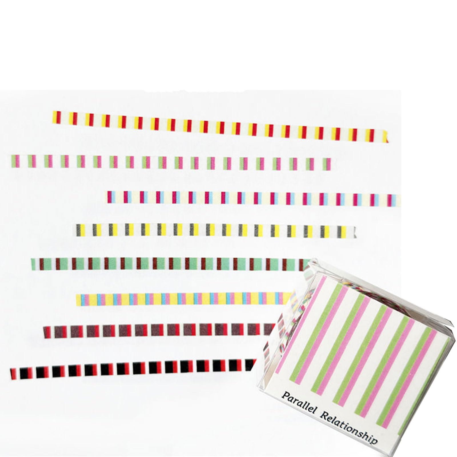 FOLODA 8Rolls Striped Decorative Paper Tape 3mmX5m for Journals, Calendars, Wrapping Dotted Striped Tape Creative Planner Decoration