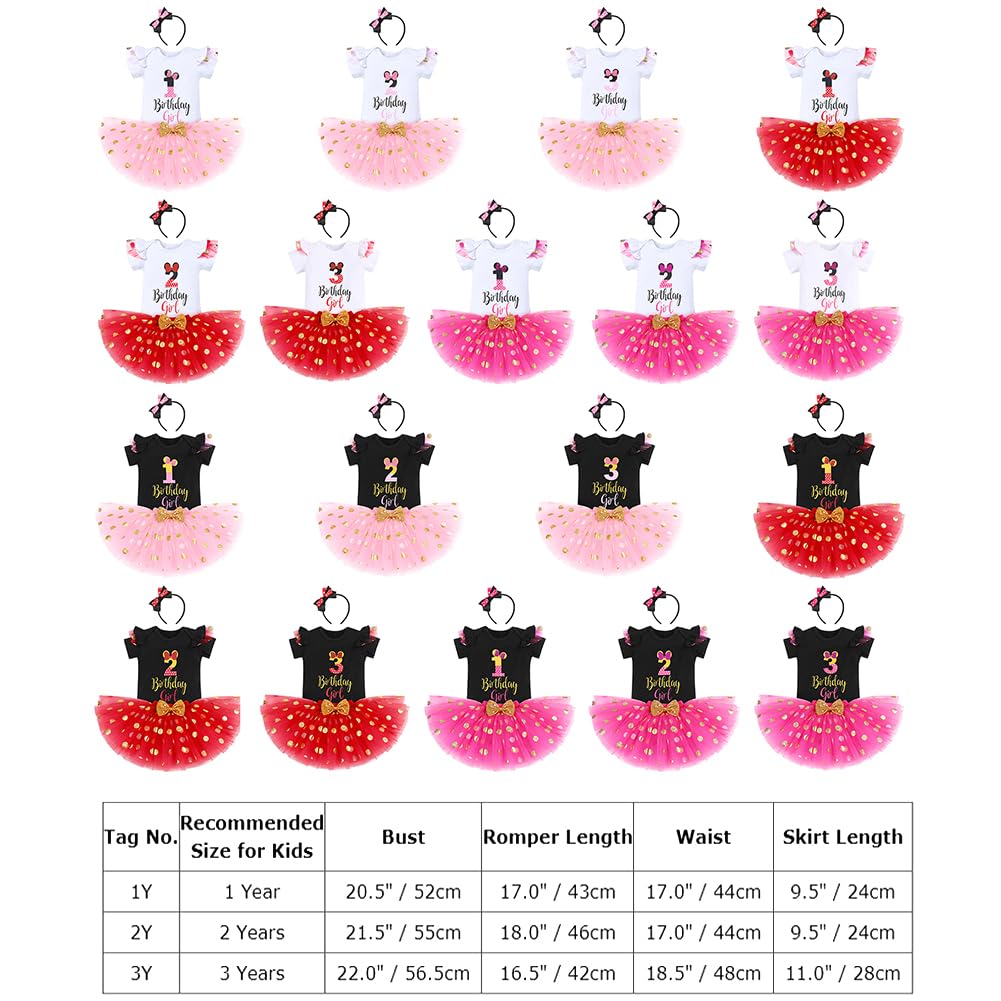 IBTOM CASTLE Cake Smash, set di gonna a pois con volant e fascia per capelli, per bambina, per festa