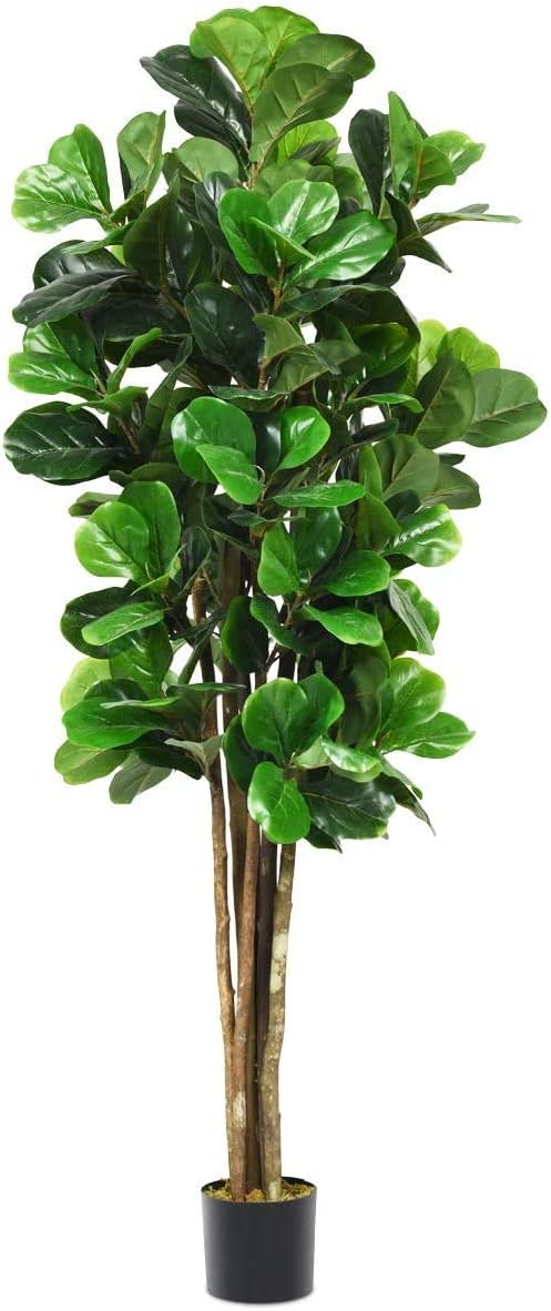 Buy Goplus Fake Fiddle Leaf Fig Tree Artificial Greenery Plants In Pots Decorative Trees For Home Office 5ft Online In Indonesia B08cxcnxtq