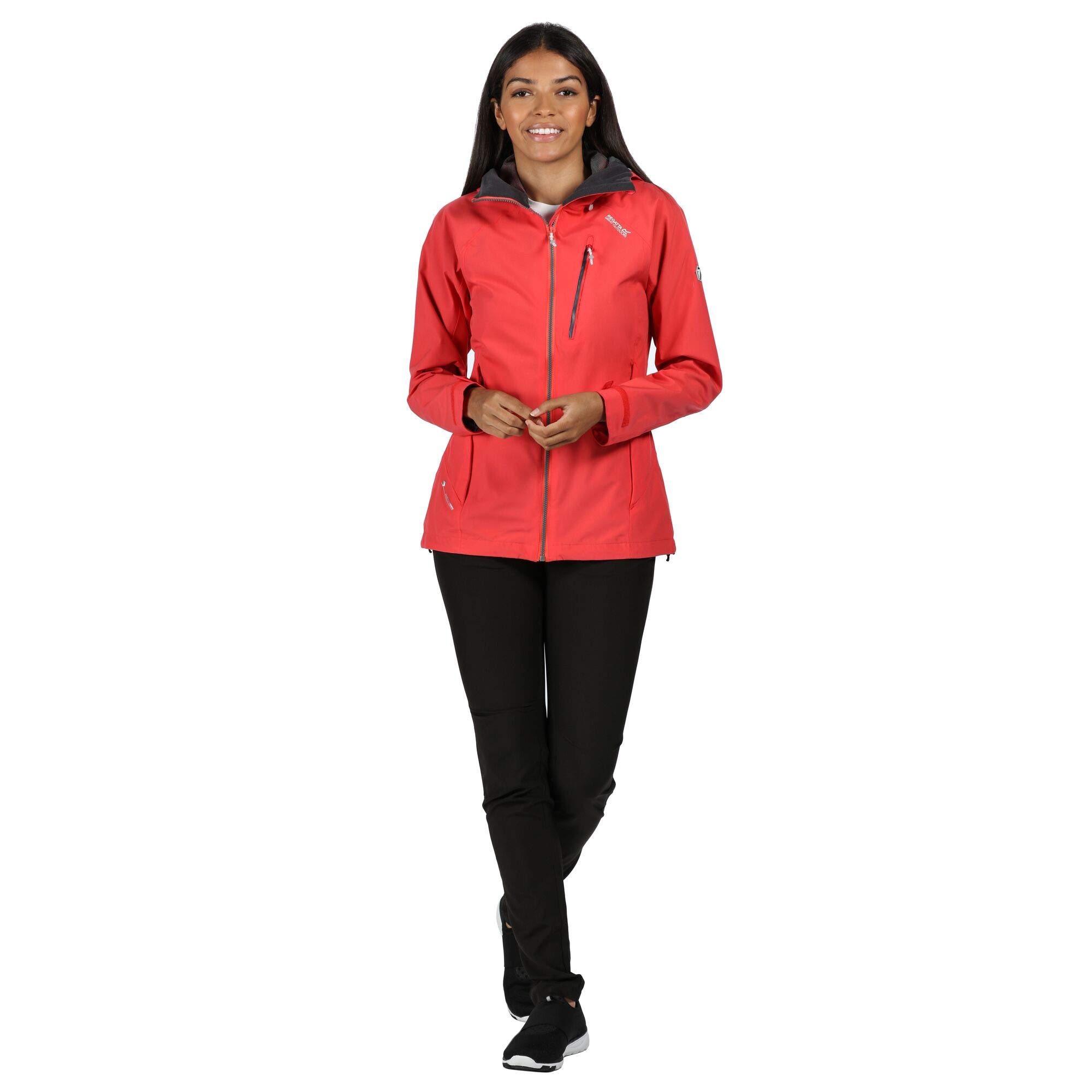 Regatta Birchdale‘ Giacca Shell Impermeabile Traspirante Cuciture Nastrate Con Cappuccio Regolabile Jackets Waterproof Shell, Donna, Red Sky, 8