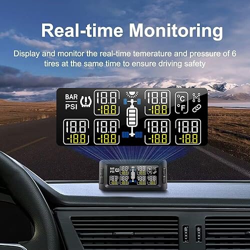Miniatura 3 de Sistema de monitoreo de presión de neumáticos RV de 32 pulgadas con repetidor y 6 sensores 0-15 bar217 PSI 7 modos de alerta TPMS pantalla en tiempo