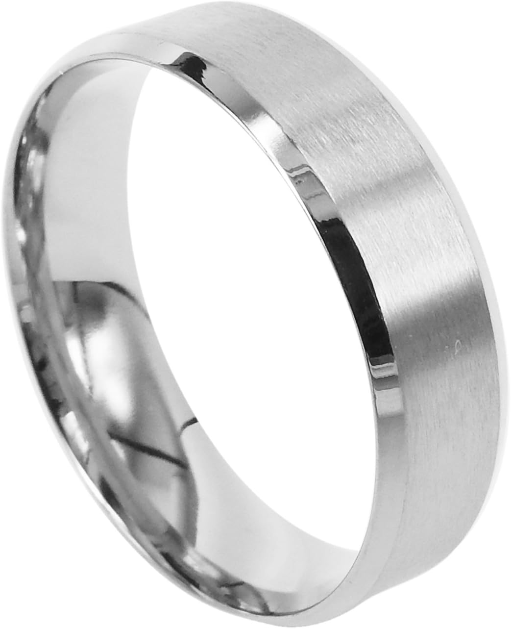 Everstone Men Titanium Ring Silver Matte Wedding Band Anniversary Engagement Ring Unisex Ring 7mm Size 3.5-16.5
