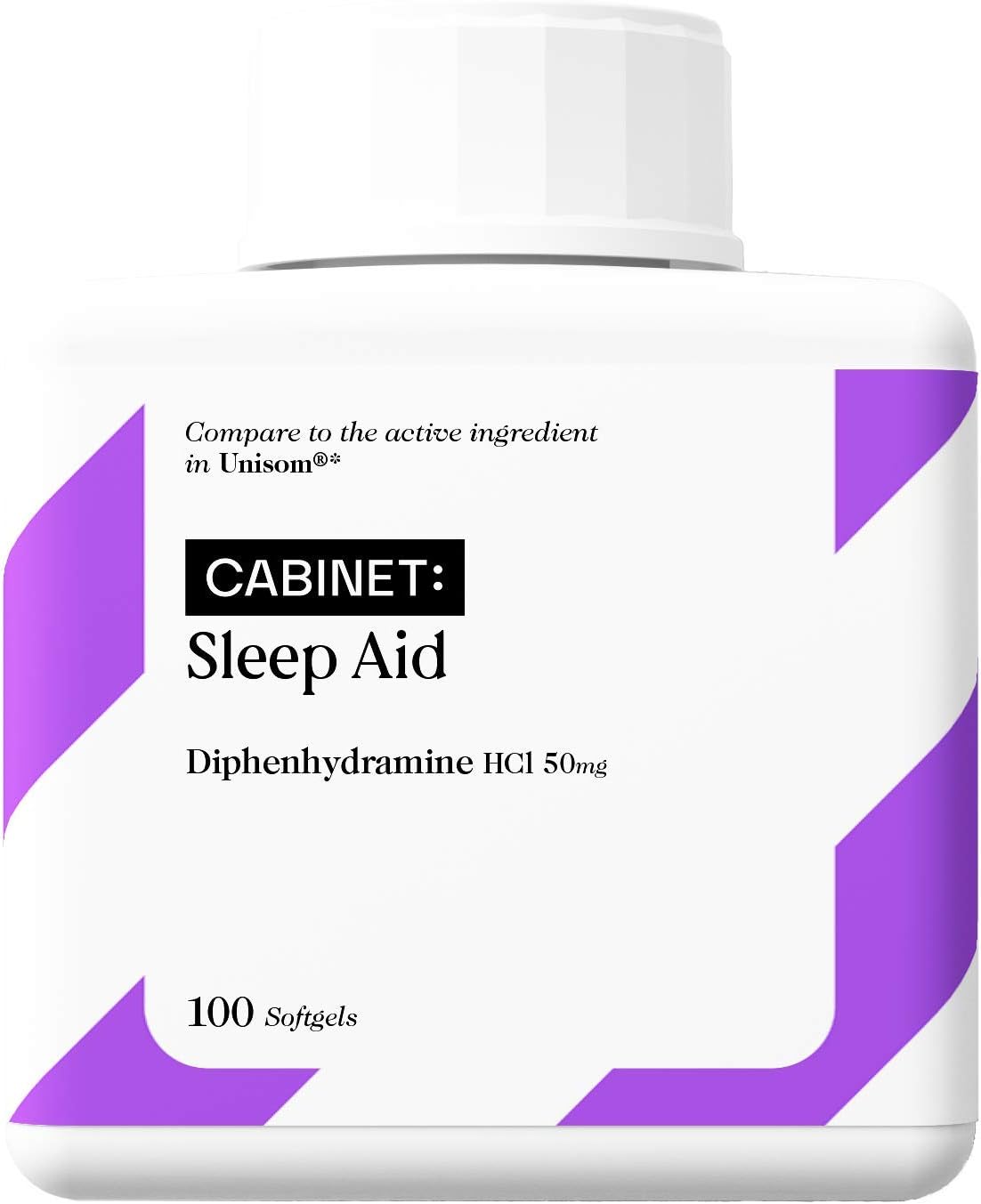 Cabinet: Nighttime Sleep Aid (100-Softgels) Diphenhydramine HCl, 50 mg | Supports Deeper, Restful Sleeping for Men, Women