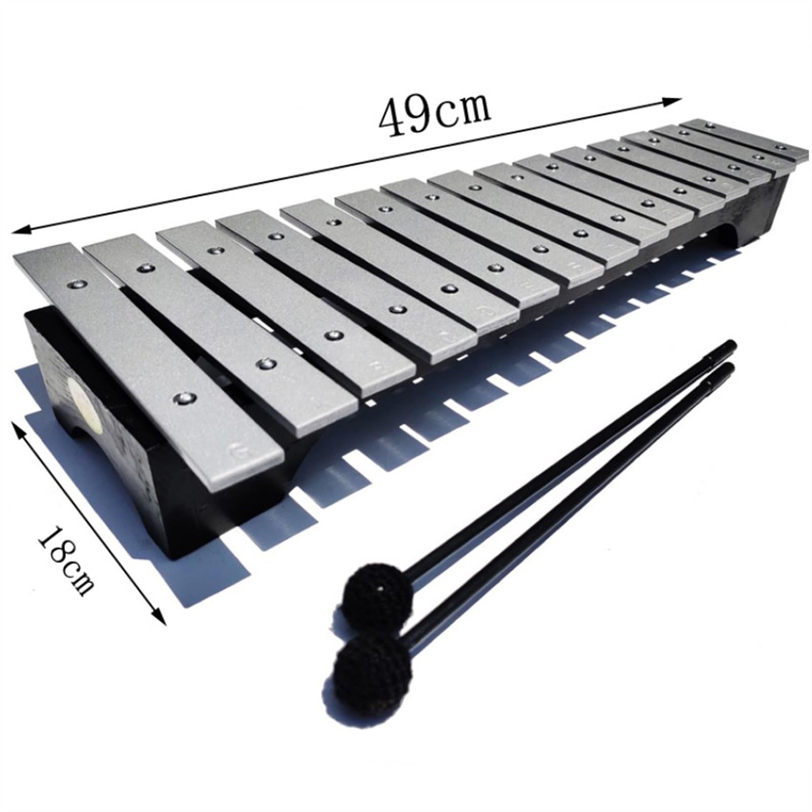 Strumento a percussione Glockenspiel Pratico e Squisito con Piastra in Alluminio a 15 Note. Strumento a percussione Glockenspiel