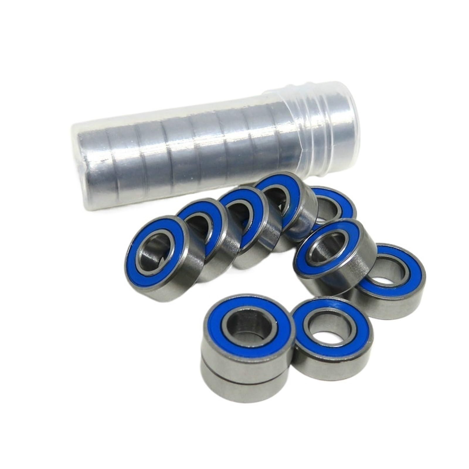 10 piezas MR148 RS 8x14x4mm ABEC-3 rodamiento de bolas en miniatura 8 14 4 MR148-2RS RU sello azul for axial SCX10 II(MR63-2RS 3x6x2.5mm)