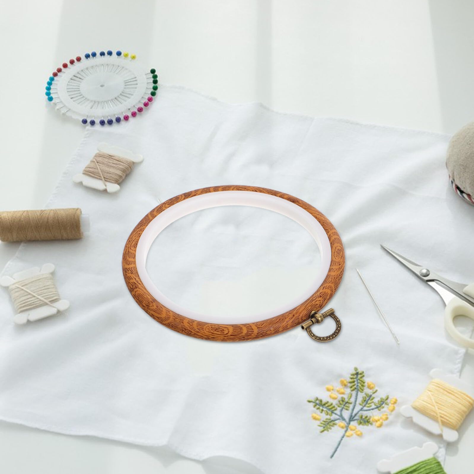 MUELODSIC Aros de Bordado y Material Resistente 10 Diseño Portátil de Aleación de Zinc y Plástico Pp para Punto de Cruz para Exhibición Decorativa Hogar