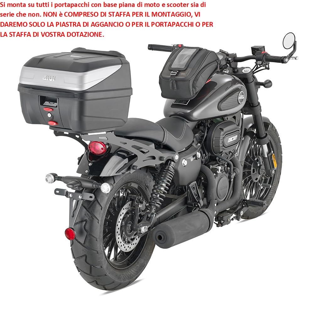 BAULETTO PICCOLO PER MOTO SCOOTER B32 GIV 32 LITRI COMPATIBILE CON P IAGGIO LIBERTY S 150 VALIGIA BAULE PER PORTAPACCHI POSTERIORE COMPLETO DI PIASTRA+KIT MONTAGGIO 1 CASCO MODULARE