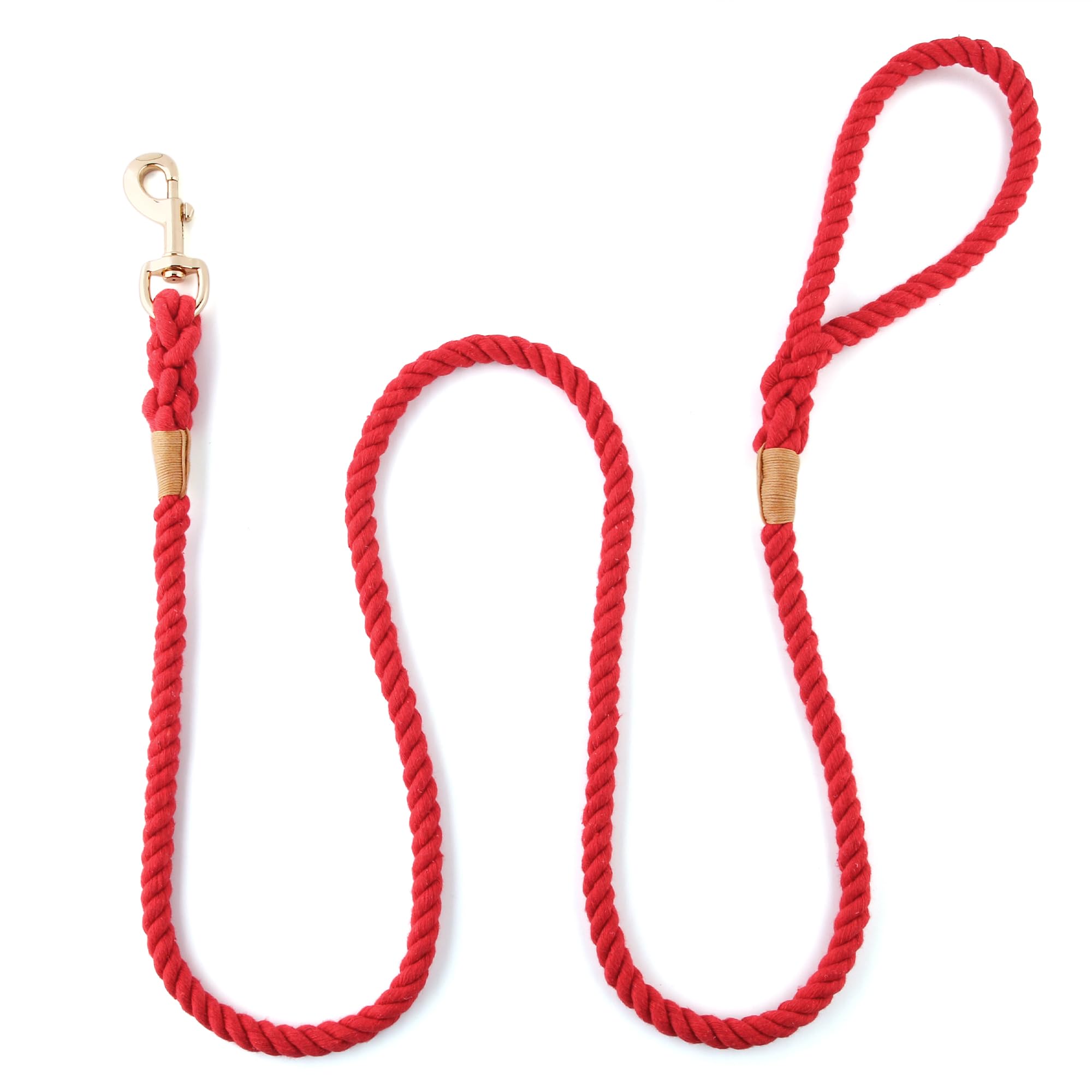 Snootiful Hound Cotton Rope Dog Lead - 150cm - Bright Colours - 100% Cotton (Red) - Image 2