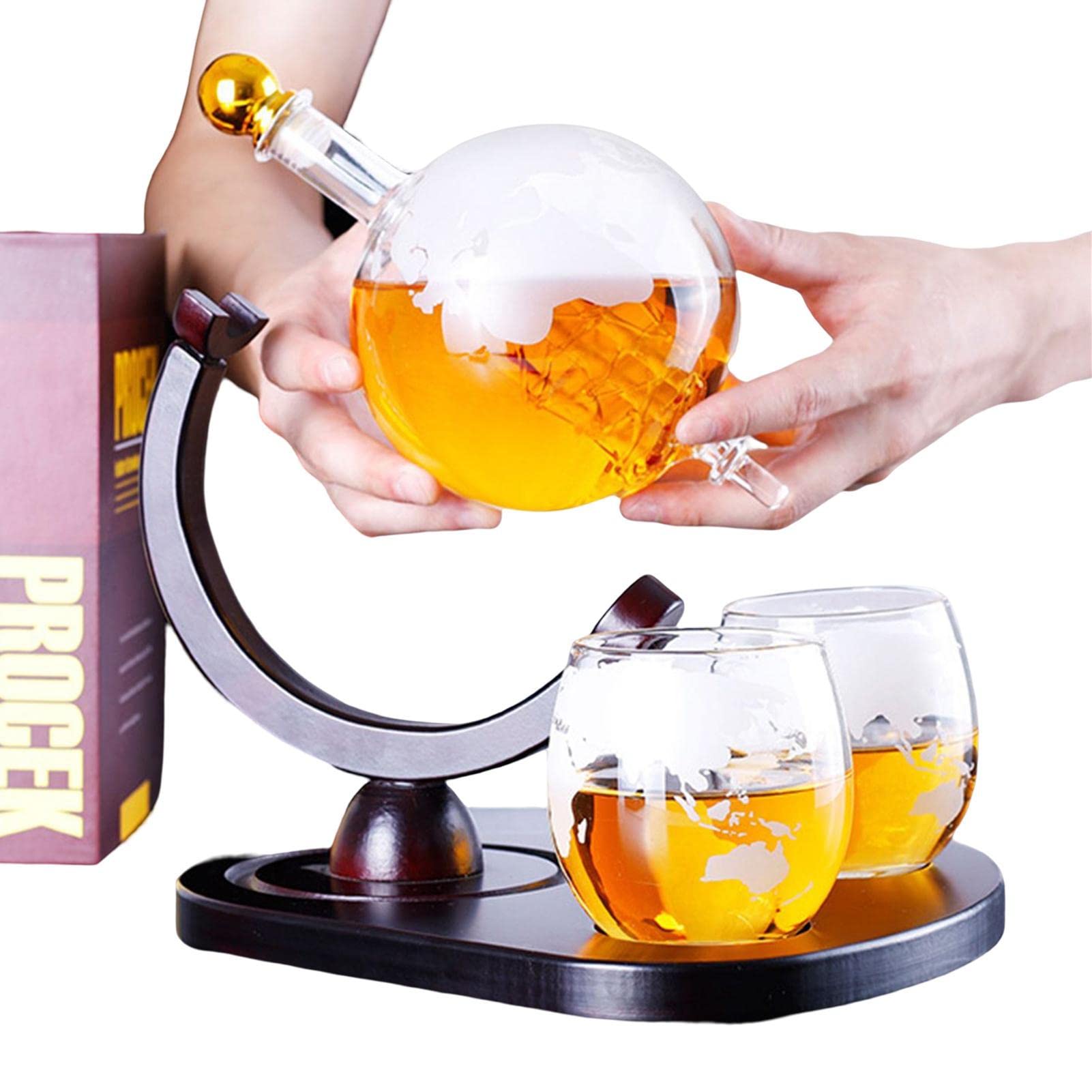Carafe à Whisky Rotative 360° - 1500 Ml, Avec Base, Oxygénation Rapide, Cadeau Homme élégant