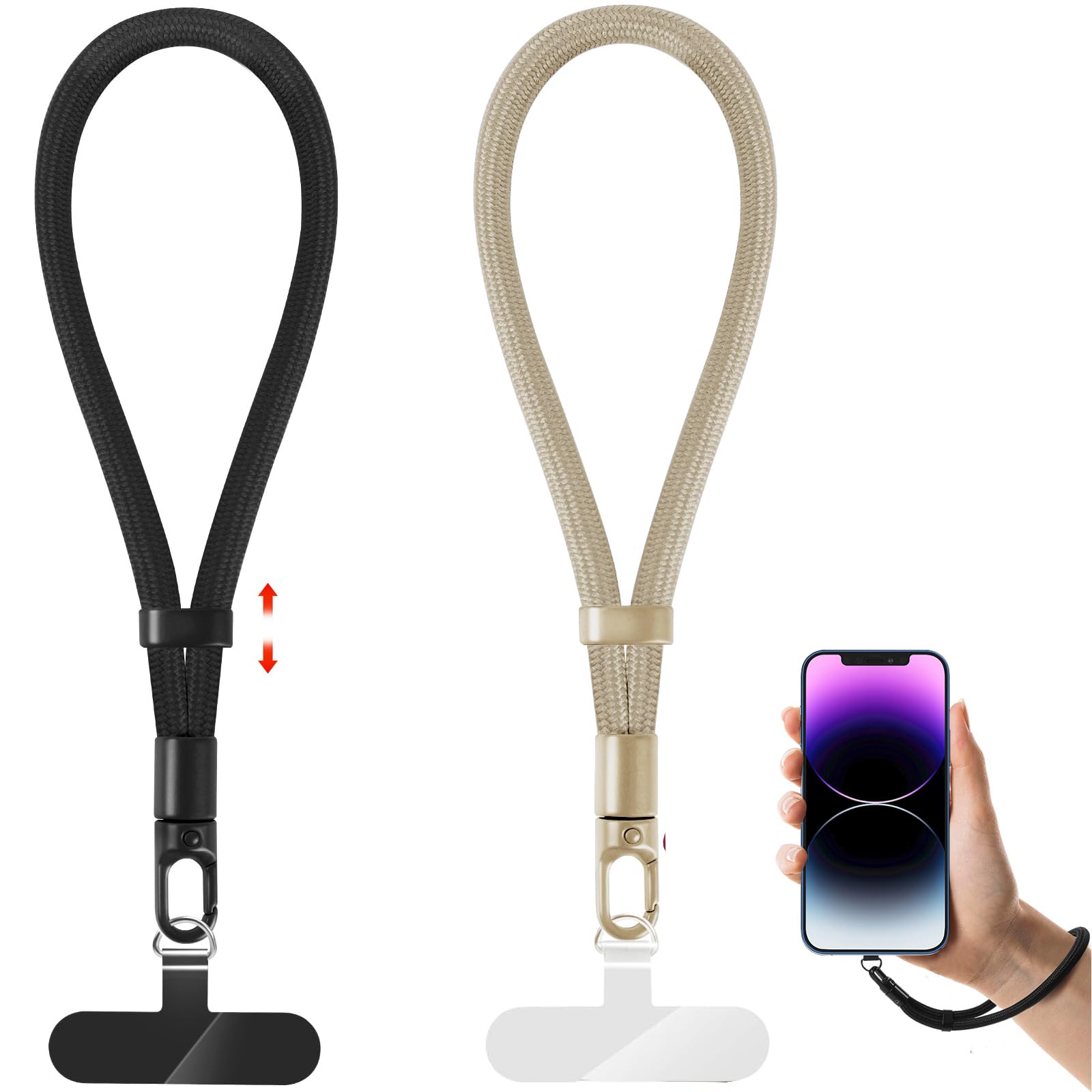 Phone Lanyard, 2 Pack Adjustable Cell Phone Lanyard Strap, Hand Wrist Strap Lanyard with Tether Tabs for Smartphones-image-47