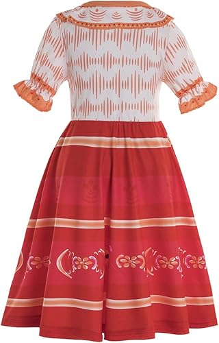 Miniatura 2 de Ruikajia Disfraz de princesa para niñas pequeñas, disfraz de Elsa (6 años, naranja), Naranja