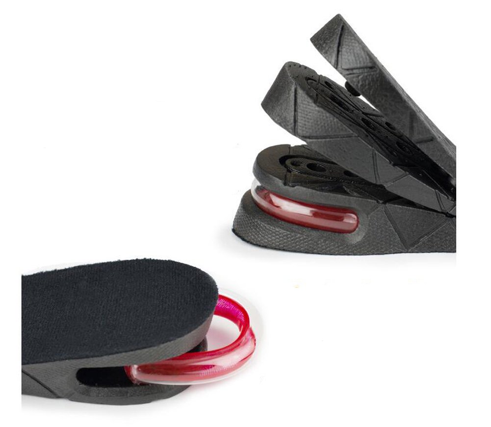 Fodattm Black Adjustable Breathable Increase Taller Shoe Insole Lift Air Cushion Invisible Height Increase Half Elevator Heels Inserts Shoe Pads for Women Men (3 Layer- 2.75