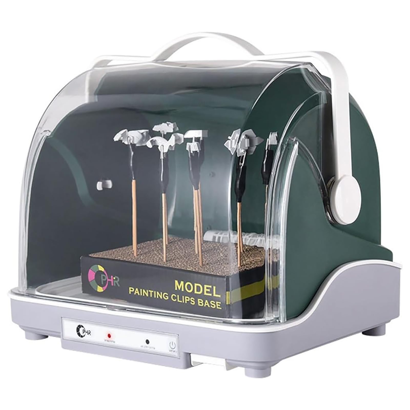 WIKINK Model Painting Dehydrator, Metal Model Painting Stand Base, Large Capacity Airbrush Drybooth, Constant Temperature Dryer Booth Temperature and Time, for Spraying Models, Arts, Crafts