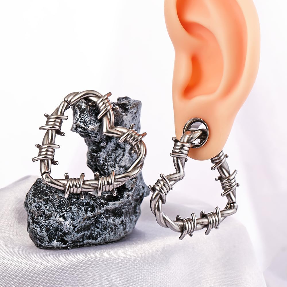 Casvort 2PCS Hypoallergenic Versatile Gauge Ear Weights for Stretched Lobes - 316 Surgical Stainless Steel Hangers, Plugs and Tunnels, Weighted Earrings for Stretched Ears Fashion Piercing Body Jewelry