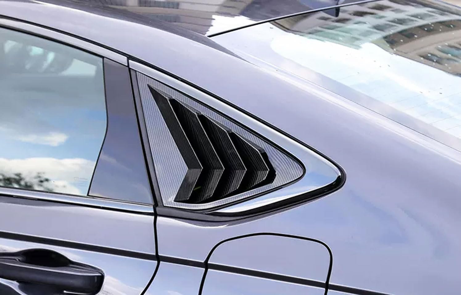 Rear Side Window Louvers Spoiler Cover Trim Car Sporty Accessories Fit for Honda Accord 11th 2023 2024 2pcs ABS Carbon Fiber Style