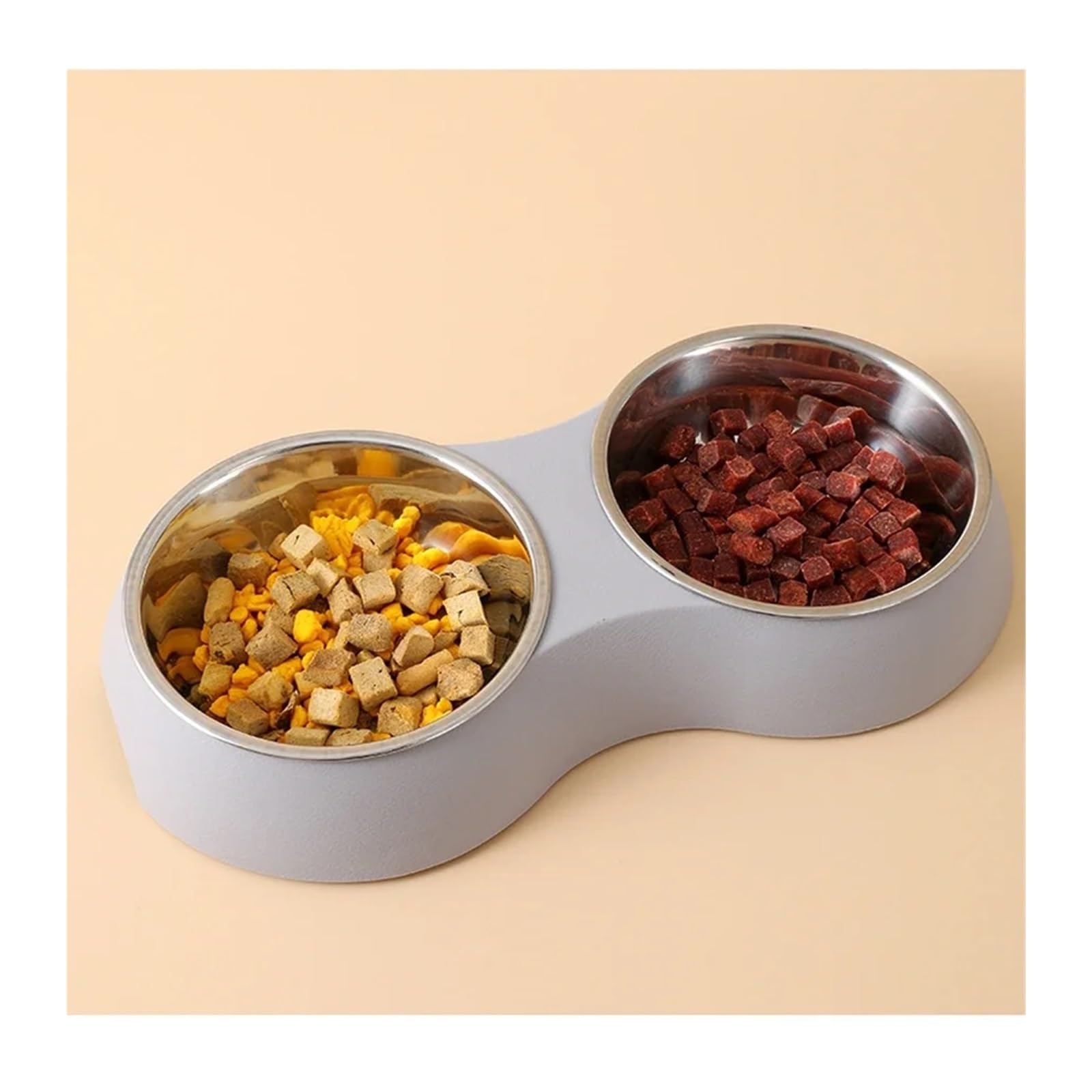 Generico Cuencos Dobles for Mascotas, alimentador, Plato for Beber de Acero Inoxidable, Accesorios for Perros(Green)