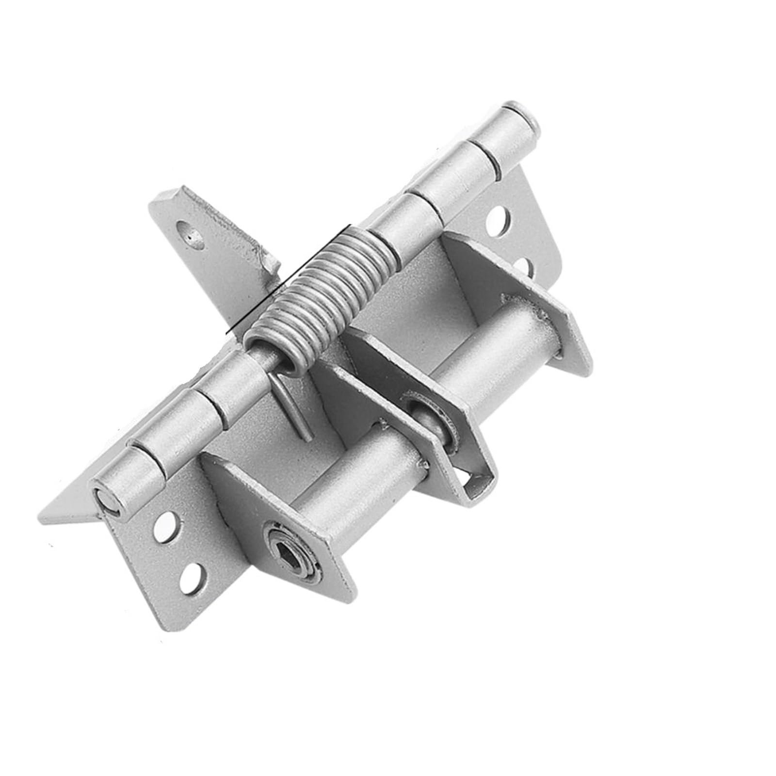 Flush Hinges Furniture 90 Degrees Multi-Function Positioning Hinge Automatic Closing Spring Self-aligning Supplies(Silver)