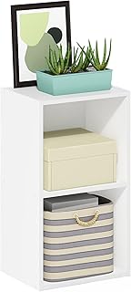 Furinno Pasir Estantería Abierta Librería de 2 Niveles, Blanco