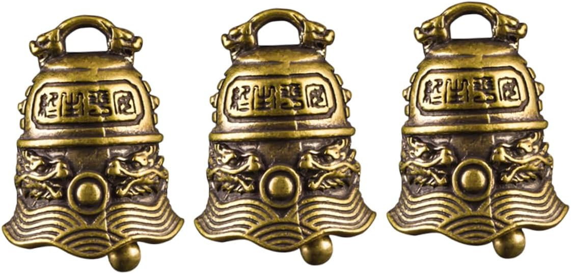 3pcs Brass Retro Bell Pendant - Unique Shape Decorative Hanging Ornaments for Chic Home Decor Thai