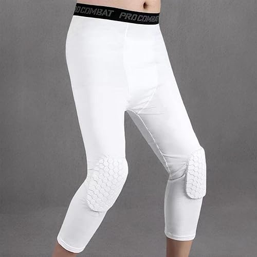 Miniatura 6 de SS COLOR FISH Leggings de baloncesto para hombre con rodilleras, mallas de compresión 34, pantalones deportivos atléticos de capa base