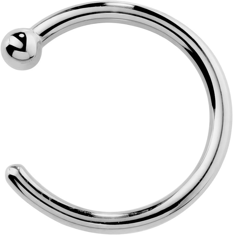 FreshTrends Nose Ring Hoop 14k White Gold 20 Gauge 3/8"
