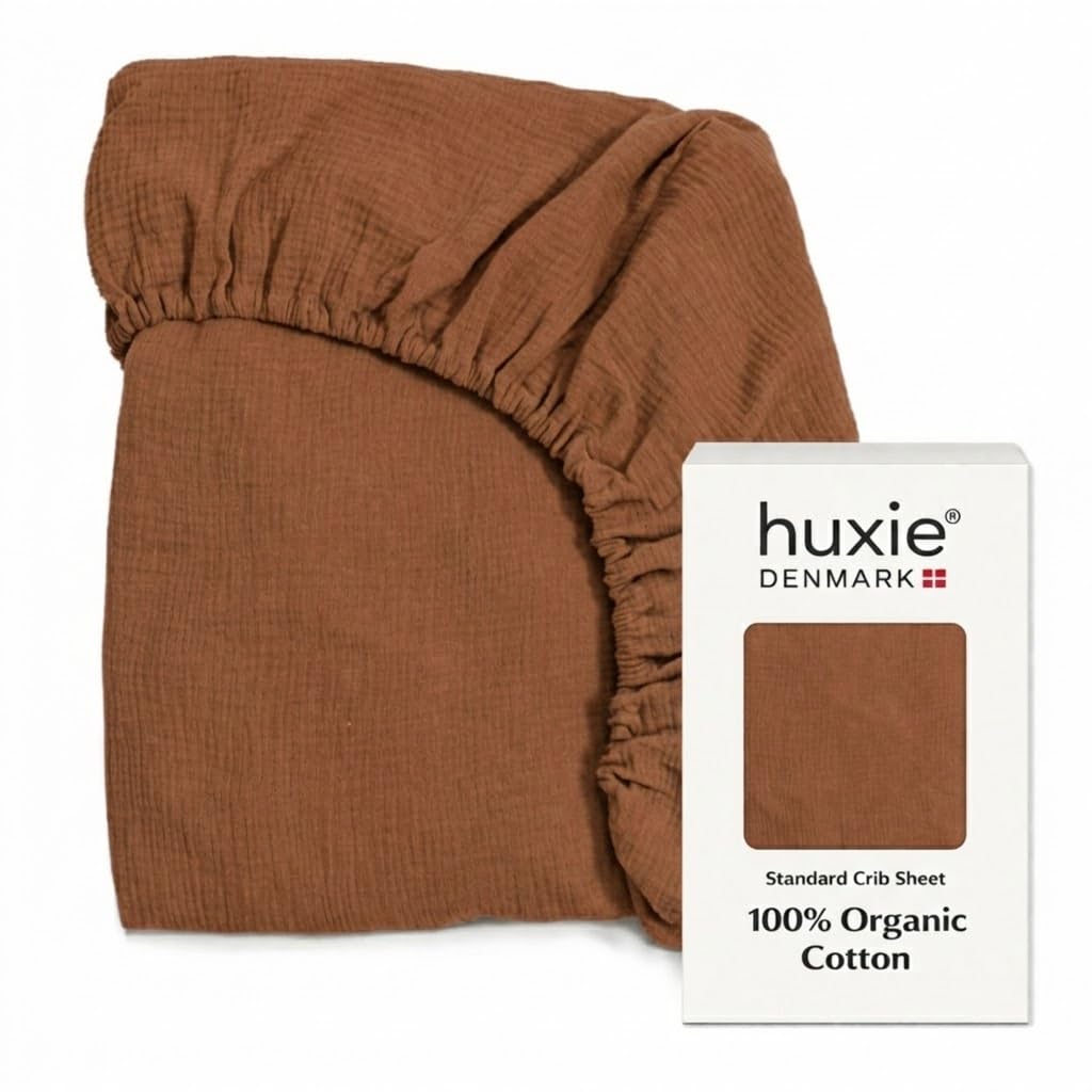 Crib Sheets, 100% Organic Cotton Muslin, Fitted 28"x52" Standard
