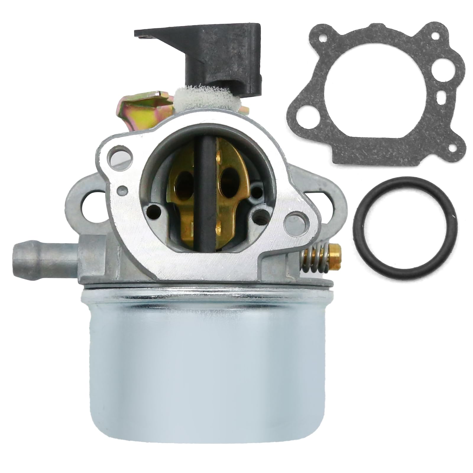 JUUDDENPARTS 498965 Carburettor Carb with Gasket, Replacement for BS Lawn Mower 498965 698056, silver