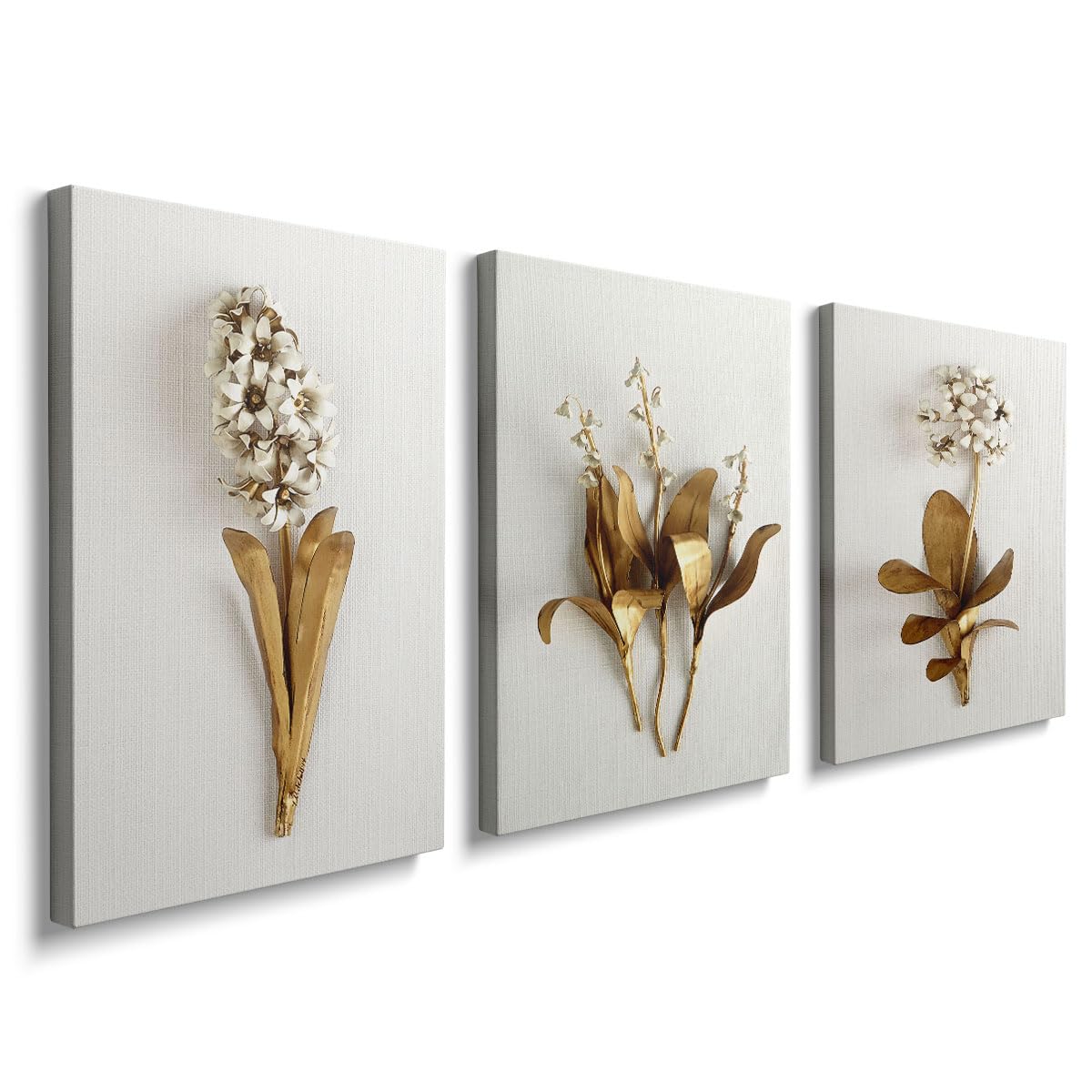 prinfantasy Canvas Wall Art 3 Panels Framed Abstract Autumn Flower Art Pictures Printing Poster Canvas Prints Wall Decor for Bedroom Living Room Bathroom Office Ready to Hang 30x40cmx3 Pcs
