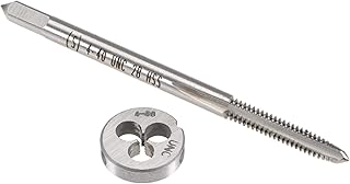 uxcell 4-40 UNC Tap and Die Set, HSS Machine Thread Tap with Round Threading Die, Right Hand