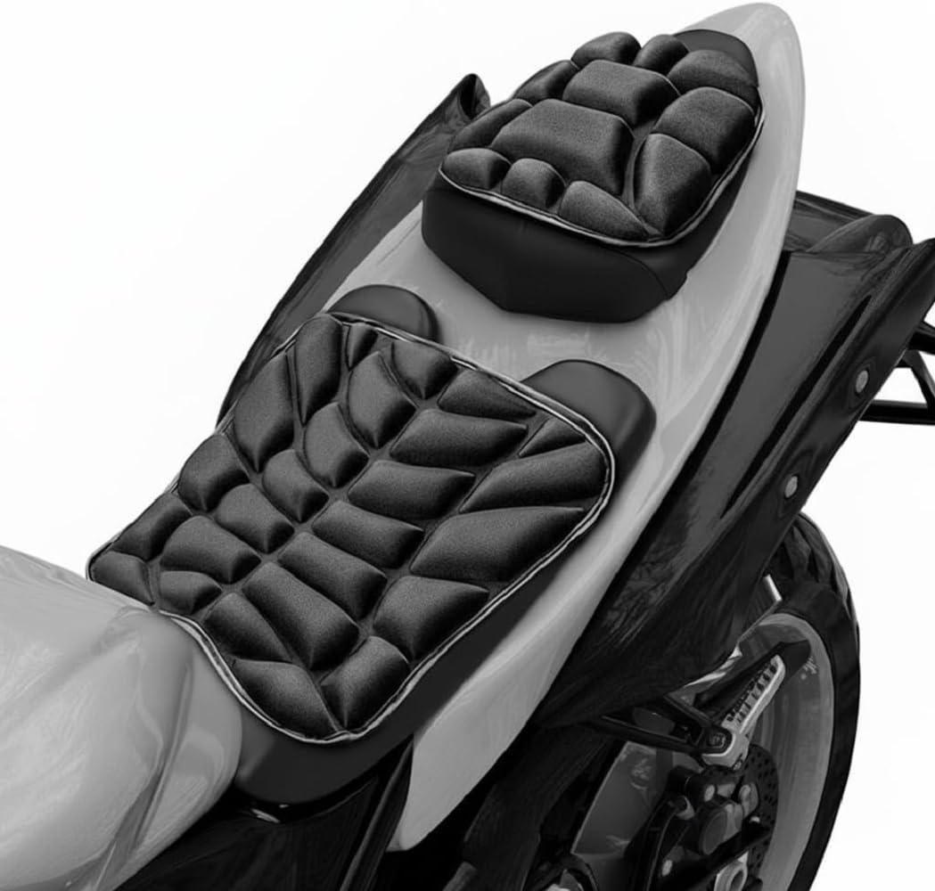 Coussin Selle Moto pour Moto Guzzi Stelvio 2008-2024, Epais Respirant Absorbant Durable Housse Antidérapante, Longs Trajets Confort Coussin de Siège