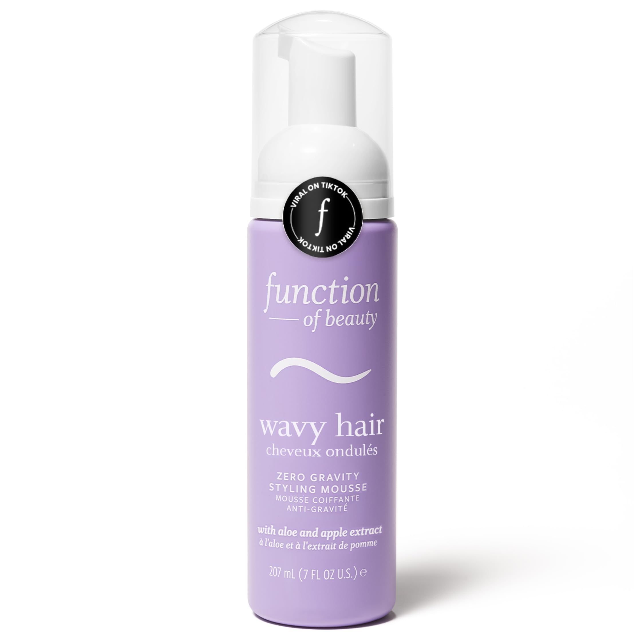 FUNCTION OF BEAUTY Zero Gravity Styling Mousse, 7 oz – Adds Volume + Defines Natural Waves, Frizz Control + Flexible Hold, Lightweight Feel, No Crunch or Stiffness, Heat Protection Up to 450°F