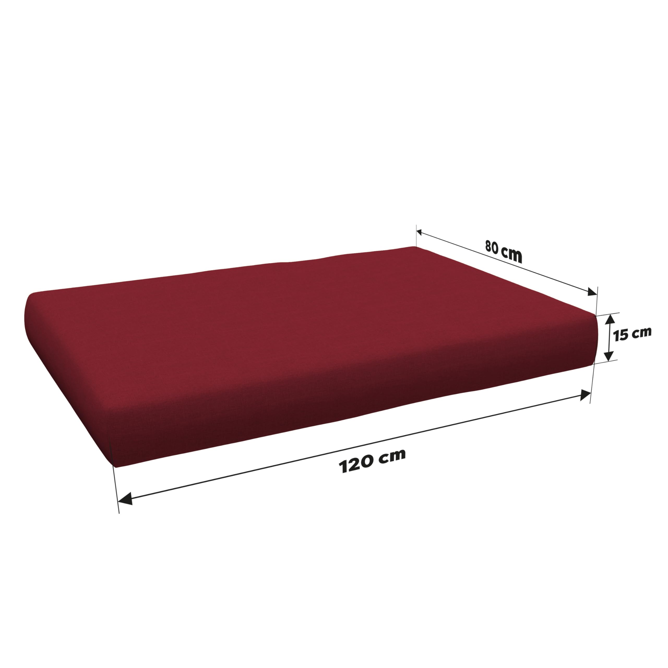 POKAR Euro Pallet Seating Set of 2: 1x seat cushion 120x80cm + 1x back cushion 120x40cm, cold foam, removable covers, Home Garden Furniture DIY, indoor outdoor pillow, without pallets, Beige — view 90