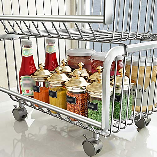 Gaixia Kitchen Rack Carbon Steel Three-Layer Wheel Folding Frame Living Room Room Microwave Wrought Iron Floor Storage Shelf Black 71X38X86Cm Kitchen Storage Racks #TOP2