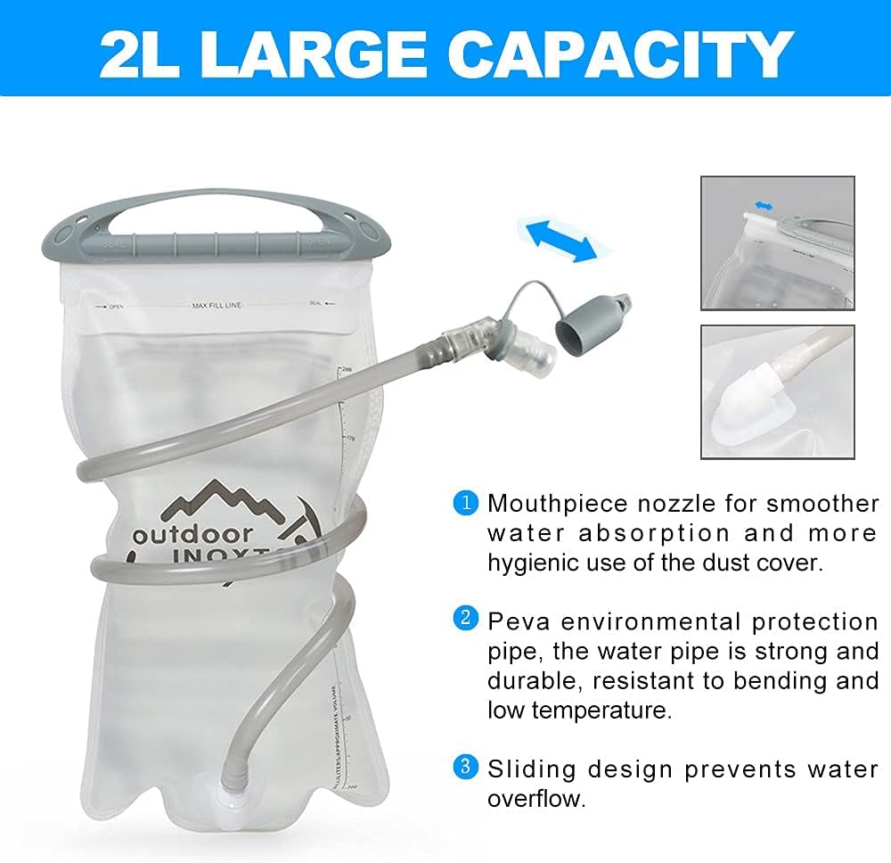 INOXTO Hydration Pack Backpack，18L Hydration Pack Lightweight Water Backpack with 2L Water Bladder Bag Daypack for Hiking Running Cycling Camping Hunting for Women Men