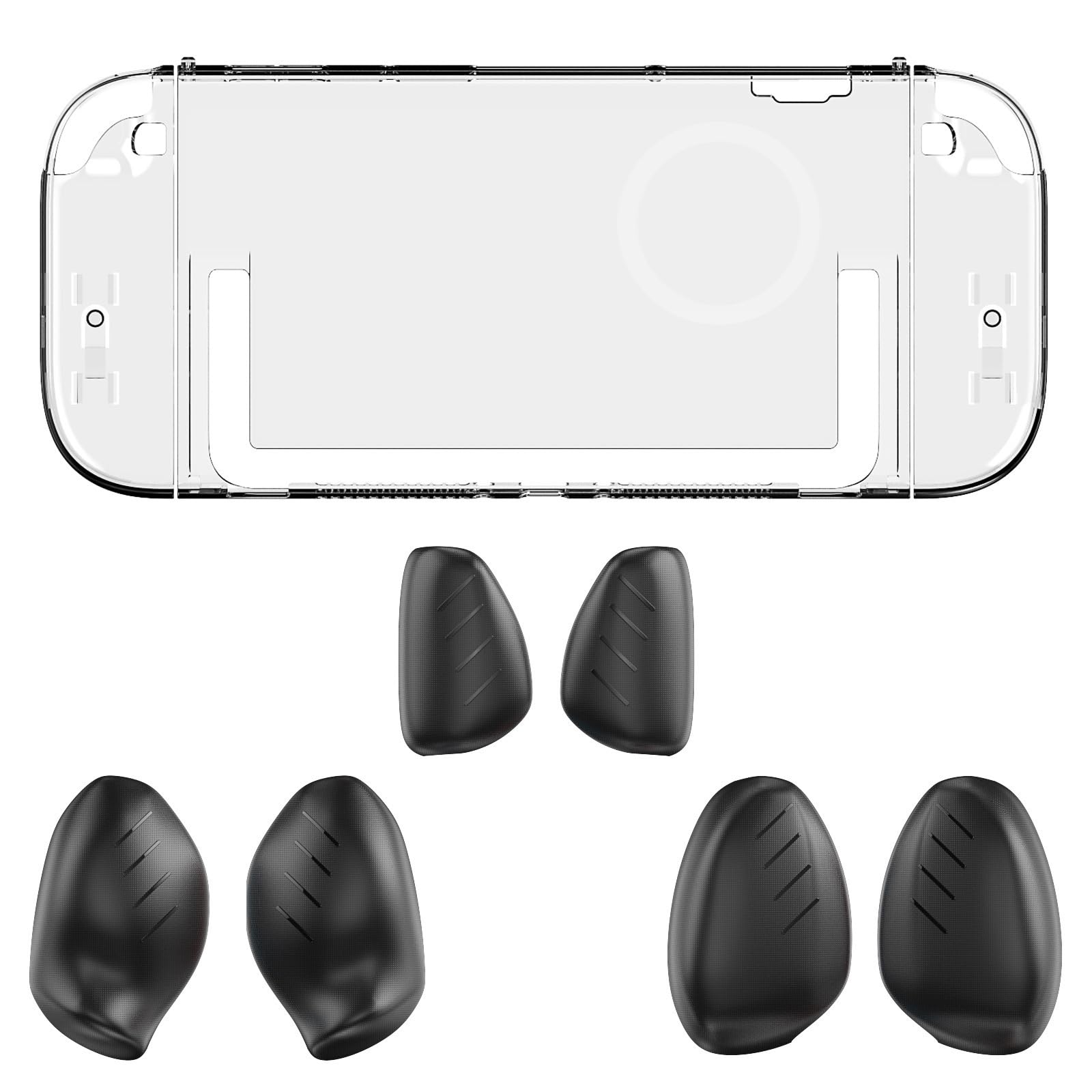 CAZSTYK Clear Covers for NS2 Game Console Protective Case with Replaceable Handle Grips Scratchproof Shell Gamepad Sleeve Clear Dockable Covers