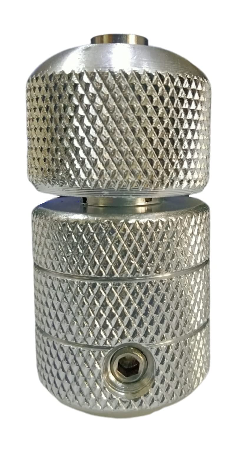 Traditional Tattoo Aluminium Alloy Tattoo Grip Handle Silver (25mm)-image-5