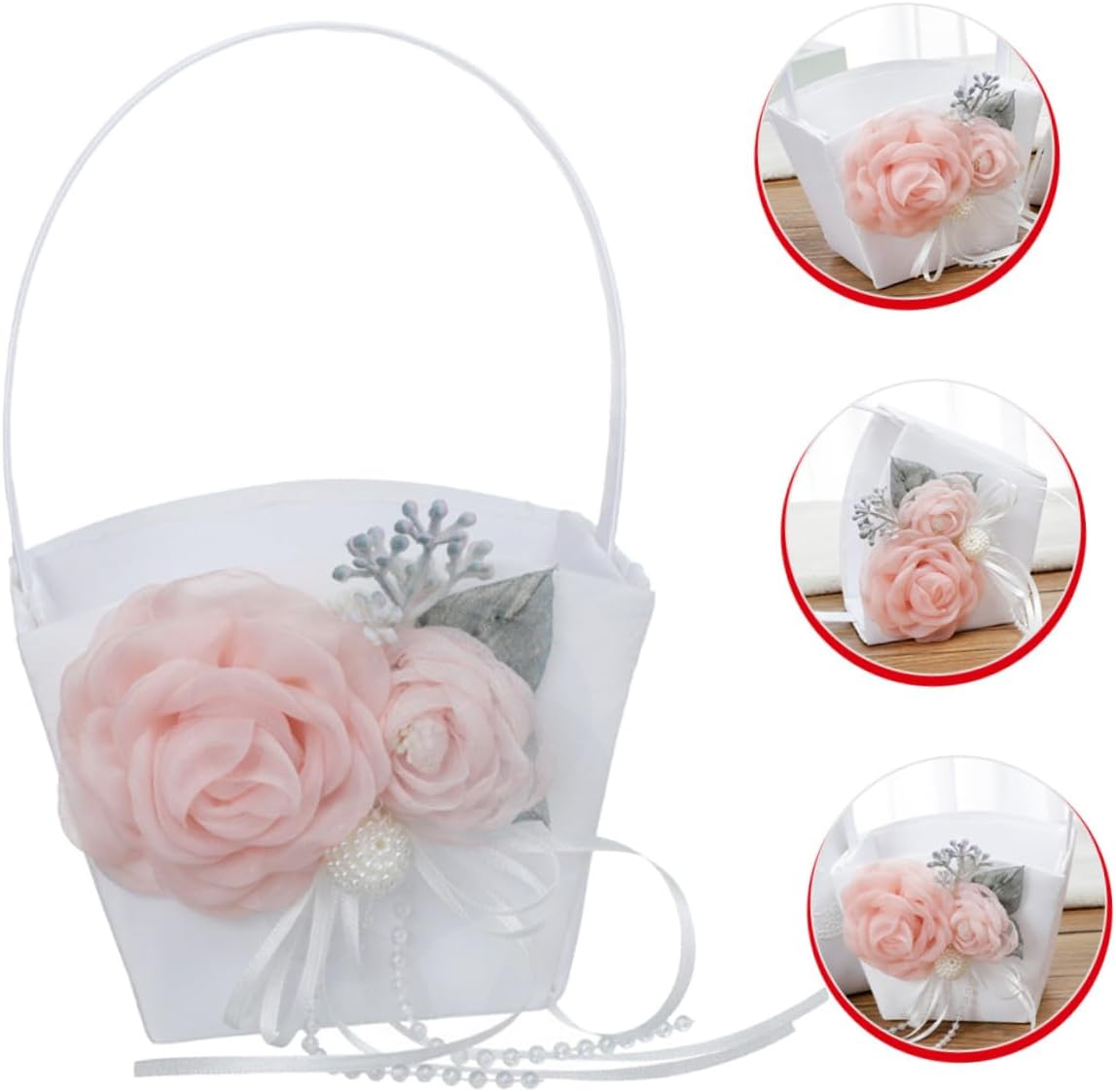 Wedding Flower Basket Handheld Small Petal Basket for Wedding Ceremony and Party Supplies