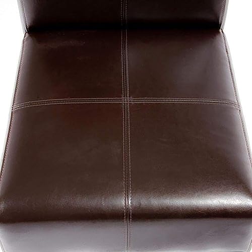 Miniatura 6 de 2-Piece Dining Chair Set, Wide Seat, Chocolate Brown Faux Leather, Solid Hardwood Frame
