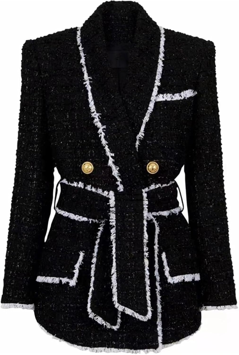 Waist Design Clean and Dry Women's Tweed Waist Slimming Suit