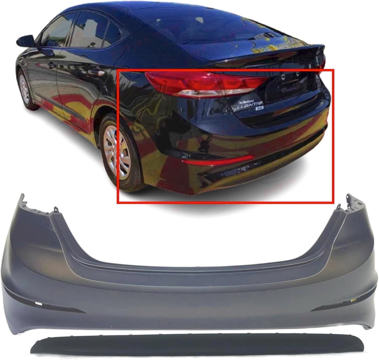 FitParts Compatible with Rear Bumper Covers Kit 2017 2018 Hyundai Elantra USA Built, Not fit Sport Models HY1100212 HY1195118, 191275356500 86612F2000