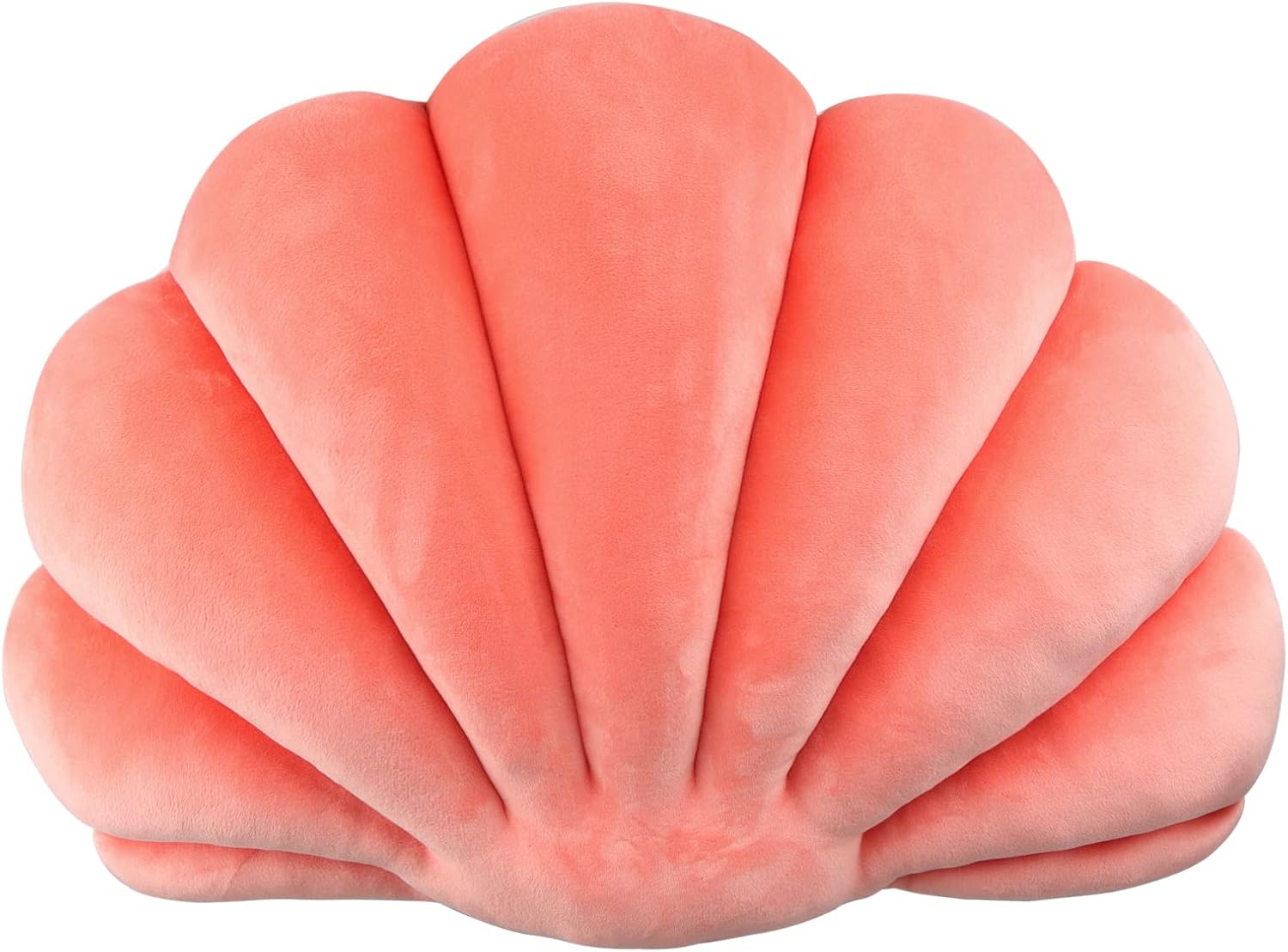 Yi-gog Seashell Pillow Sea Shaped Decorative Princess Throw Pillow 3D Velvet Soft Ocean Cute Throw Pillows for Bed Couch Chair Sofa Room 18 X 13 inch