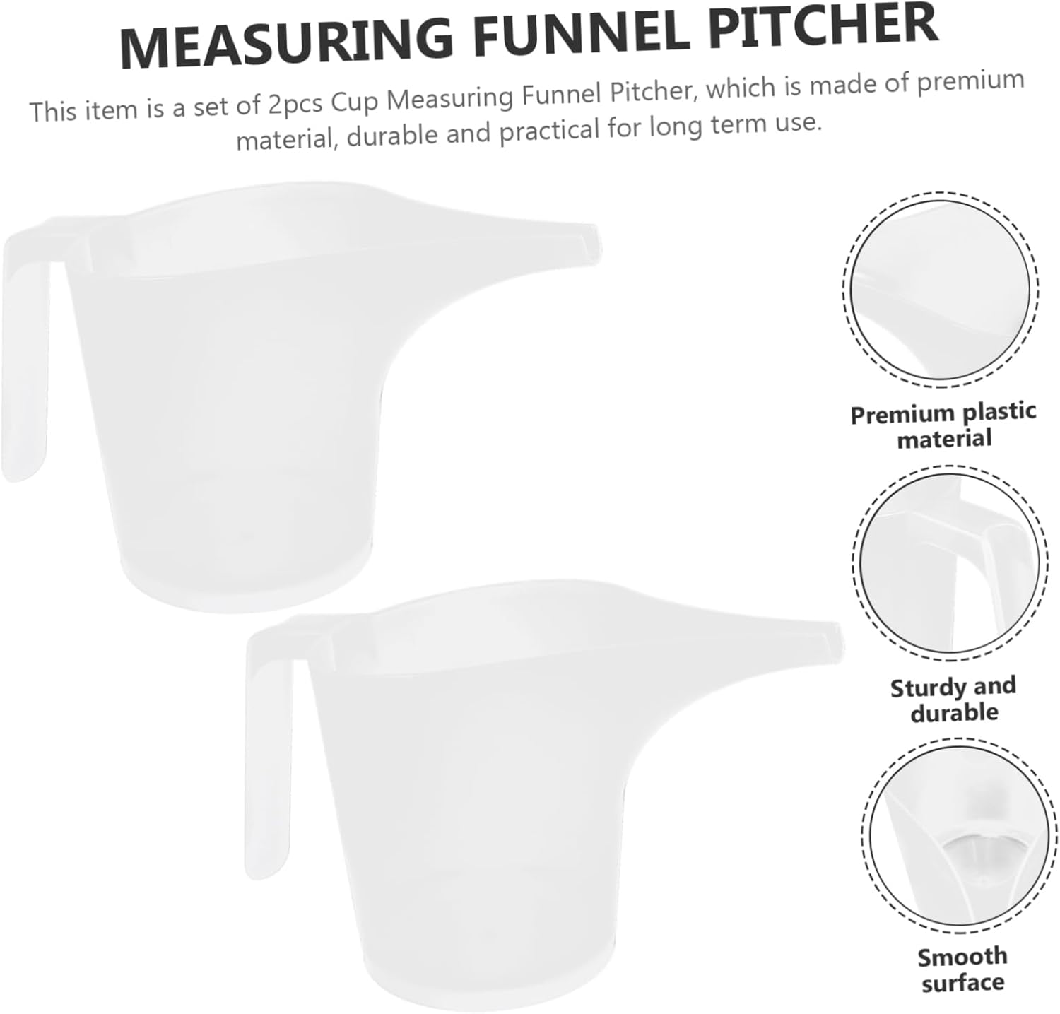2Pcs Candy Measuring Cup Funnel Pitcher with Scale for Kitchen Use Random Daily Kitchen Ware Supplies