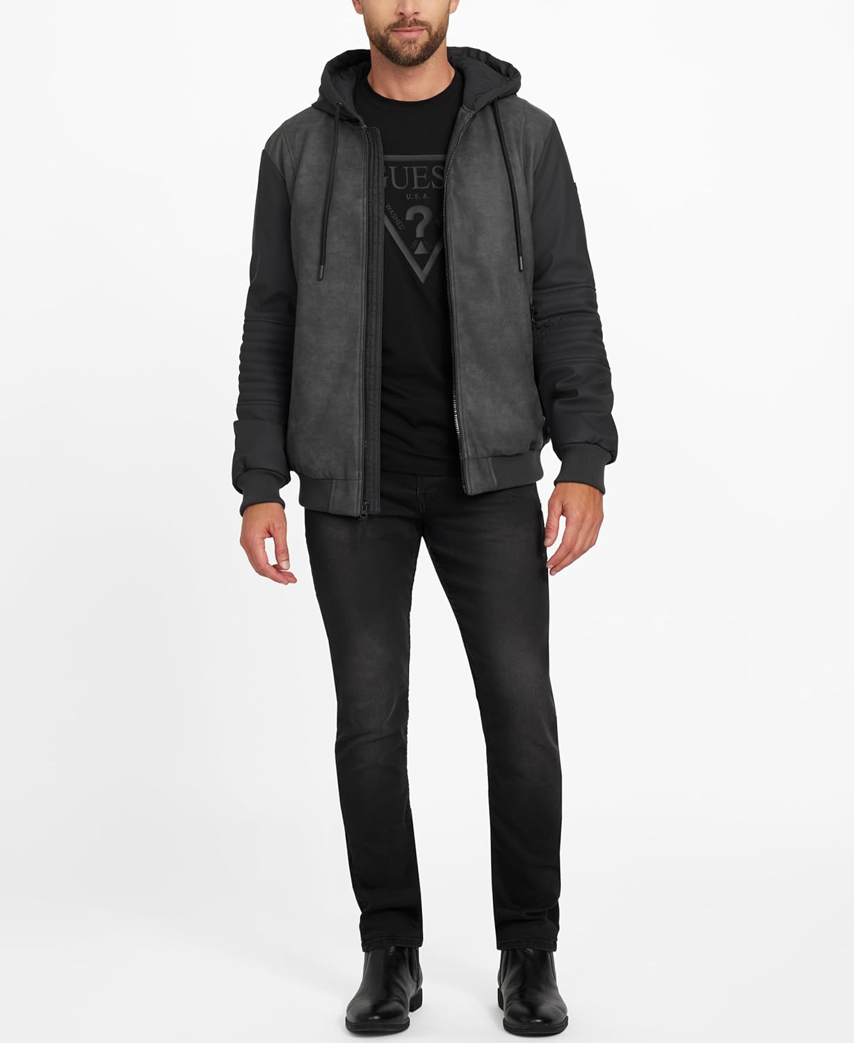 GUESS Men's Andrea Rain Short Jacket