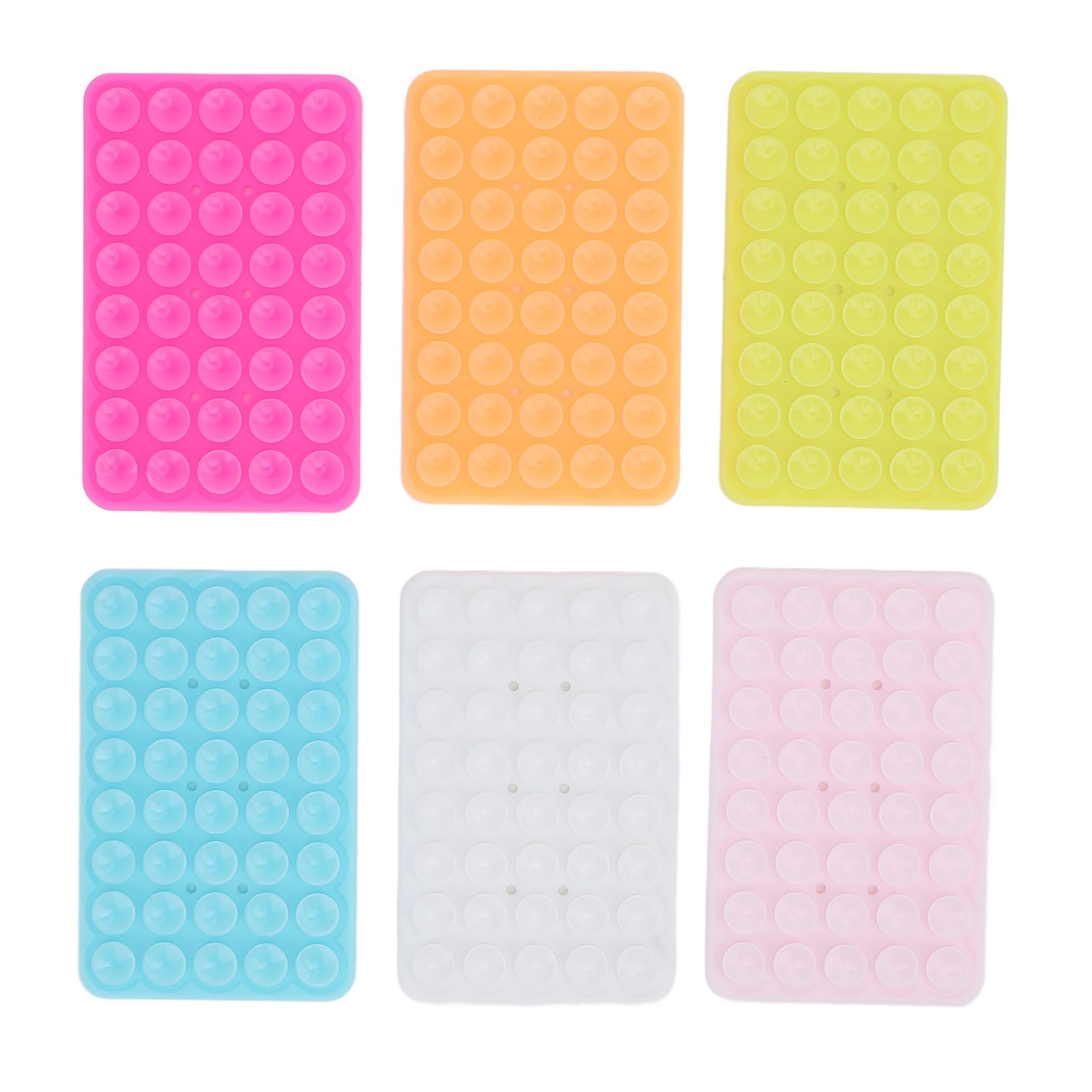 Jectse 6PCS Suction Cup Phone Mount, Octobuddy Double Fluorescent Color Anti Slip Universal Suction Phone Case Grip for Mirror
