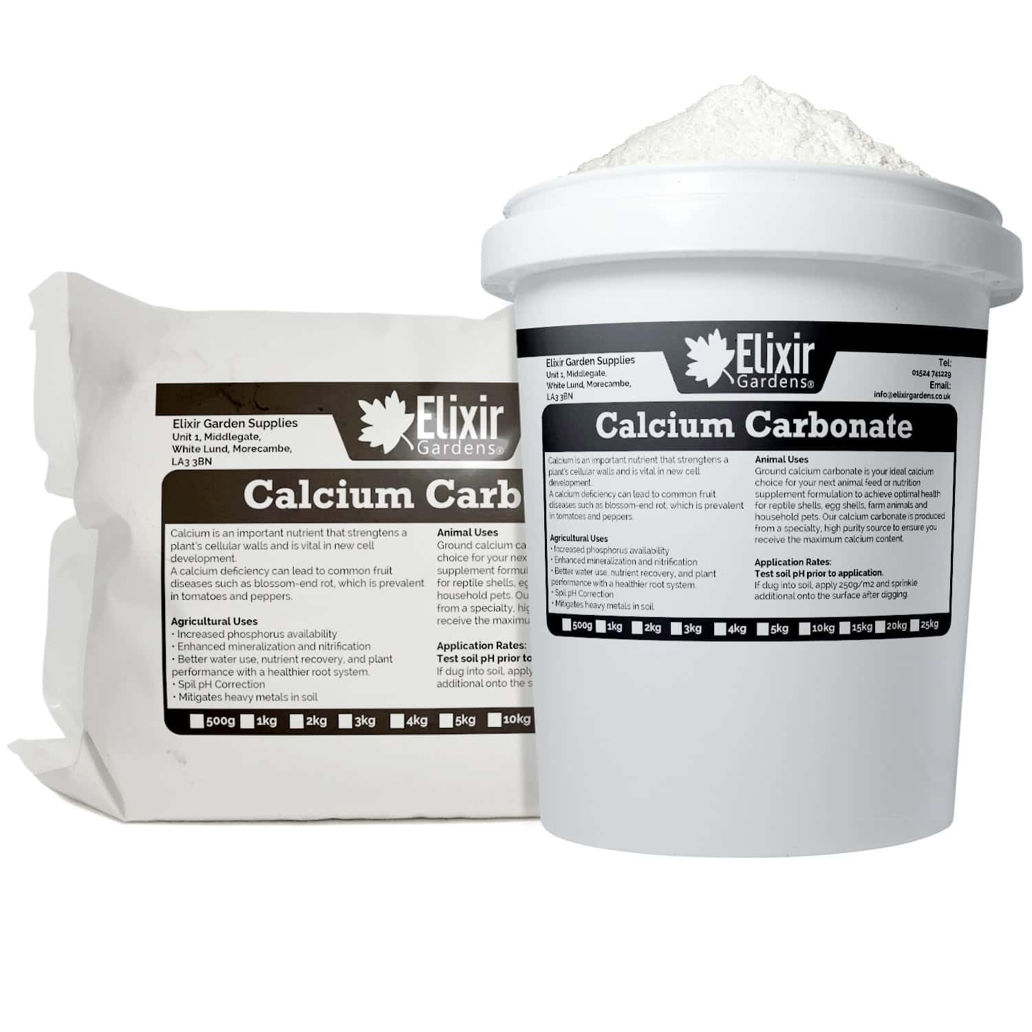 Elixir Gardens Calcium Carbonate (Limestone) Powder | Natural Soil Conditioner & Liming Agent | Reptile, Livestock, Poultry & Pet Nutritional Supplement | 250g Polythene Bag | Treats upto 1sqm