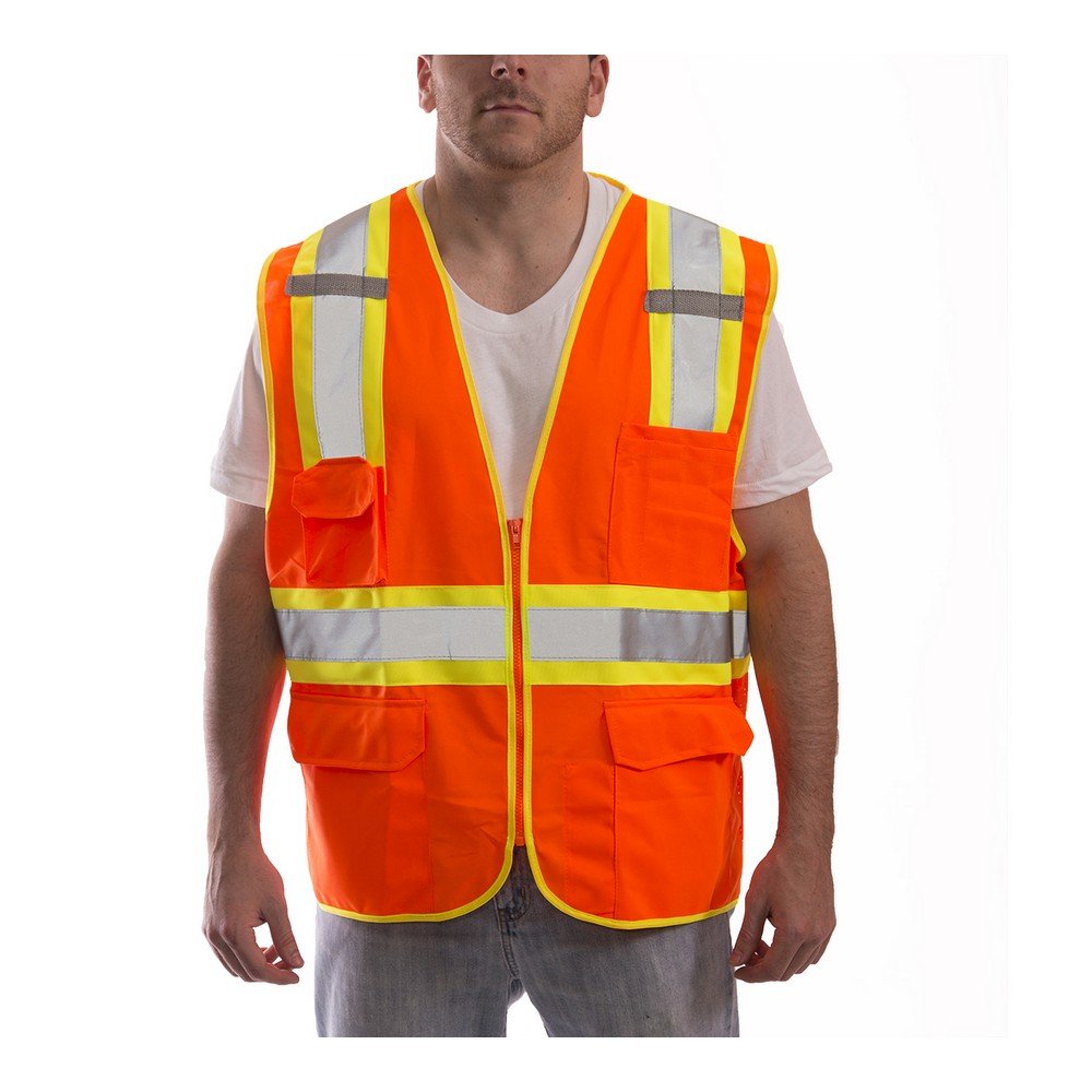 TINGLEY v73859.s-m trabajo vista alta visibilidad chaleco de dos tonos, 100% poliéster de malla, pequeño/mediano, Hi/vis naranja